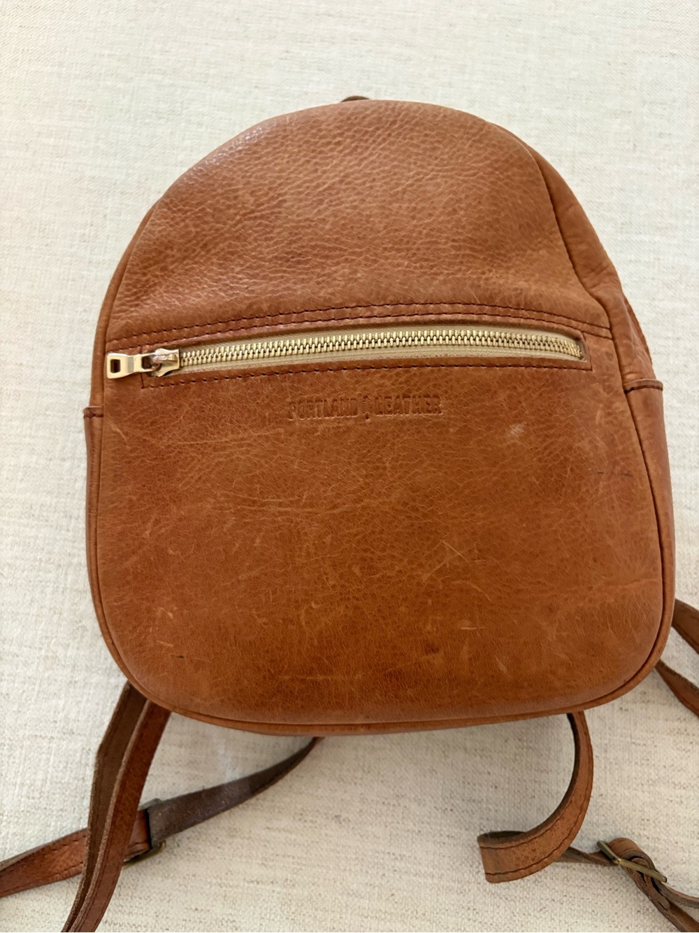 Portland Leather honey brown mini backpack